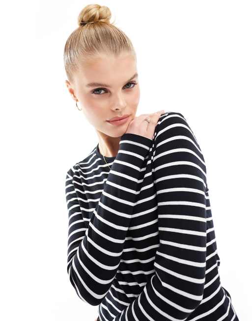 Gestreepte top lange mouw new arrivals