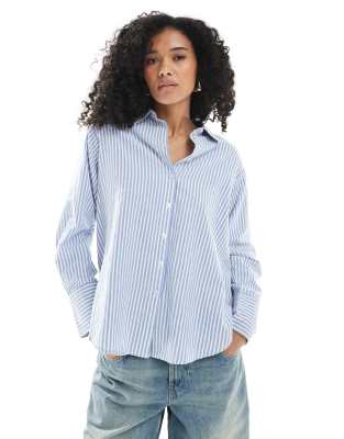 New Look - Gestreiftes Hemd in Blau