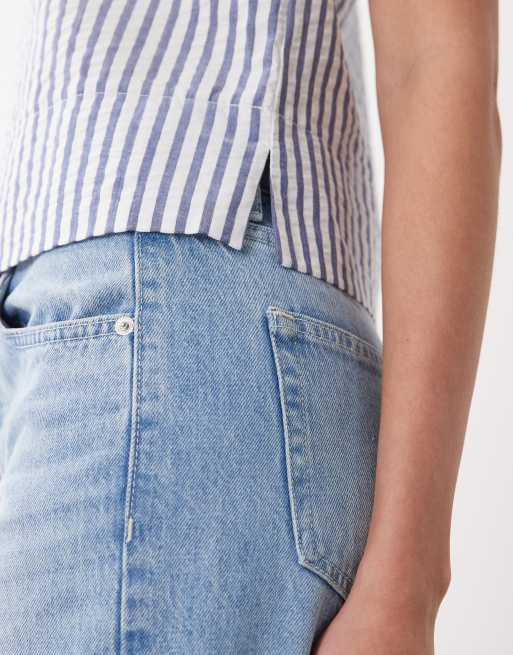 New Look – Gestreiftes, kastiges Oberteil in Blau, 3 von 4