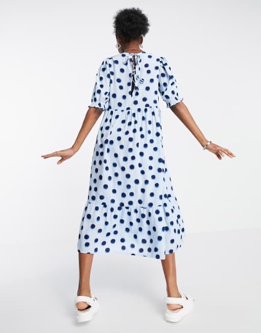 New Look – Getupftes Midi-Hängerkleid in Blau, 2 von 4