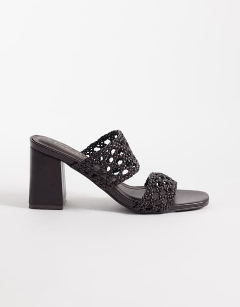 New Look – Gewebte Mules in Braun mit Absatz - view 1