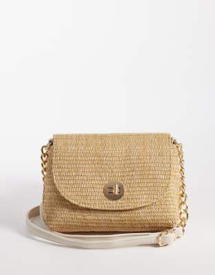 New Look - Gewebte Umhängetasche in Steinbeige-Neutral