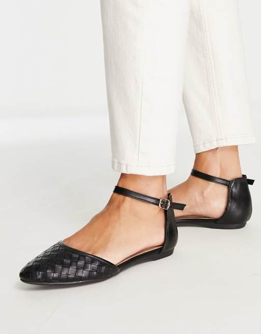 New Look - Geweven platte schoenen met brede pasvorm in zwart, 2 van 4