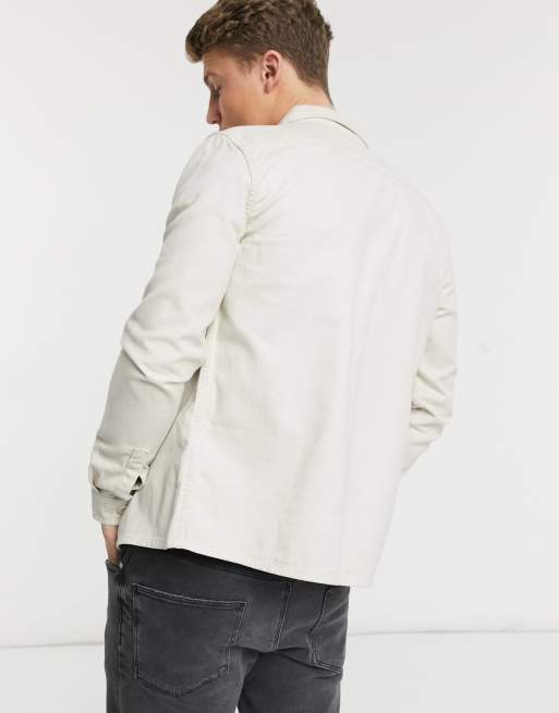 New Look - Giacca in twill bianco sporco con doppia tasca, 2 di 4