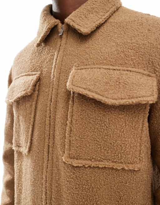 New Look - Giacca marrone bouclé, 5 di 5