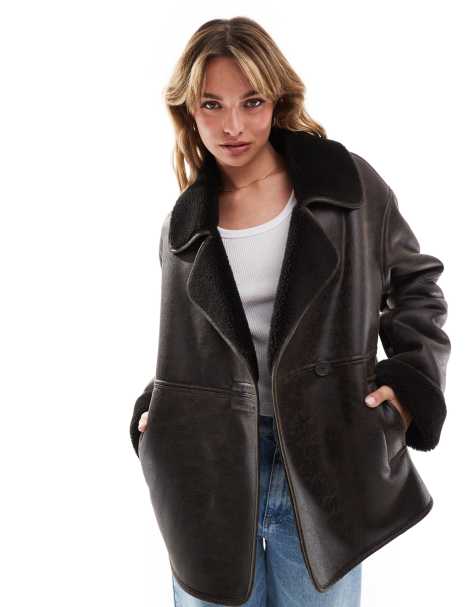 New Look - Giacca marrone slavato doppiata con colletto aperto - view 1