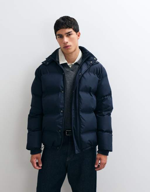 New Look giacca piumino con cappuccio blu navy, 2 di 5