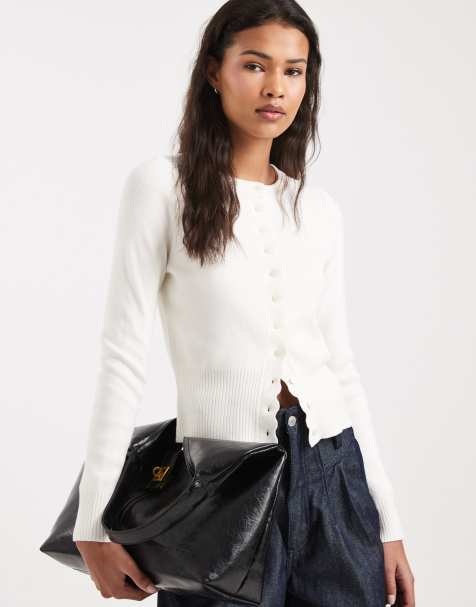 New Look - Gilet à bords festonnés - Crème - view 1