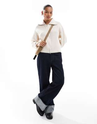 Gilet  fermeture clair - Crme - New Look - Modalova