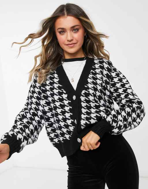 New Look Gilet motif pied de poule Noir