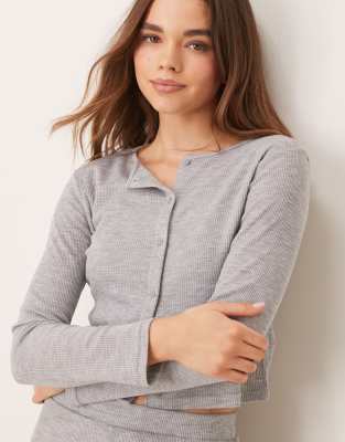 New Look - Gilet côtelé d'ensemble - Gris