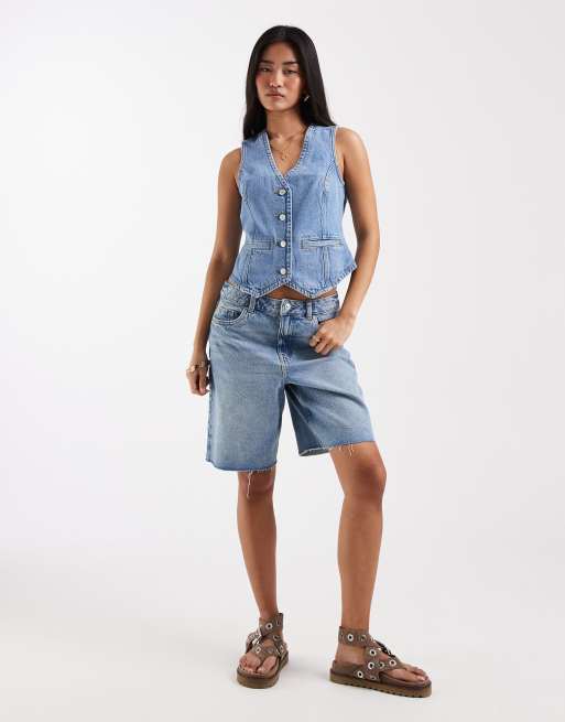 New Look - Gilet de tailleur en denim - Bleu clair, 2 de 4