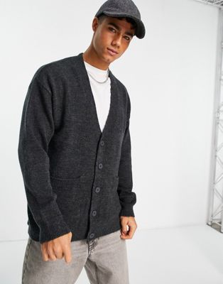 New Look relaxed fit cardigan in dark grey - ASOS Price Checker