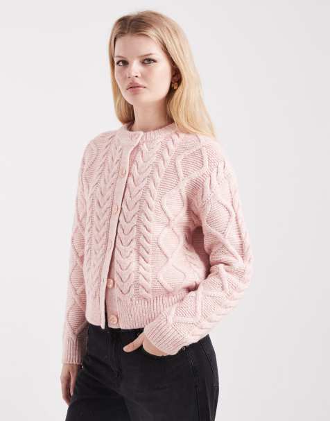 New Look - Gilet en maille torsadée - Rose - view 1