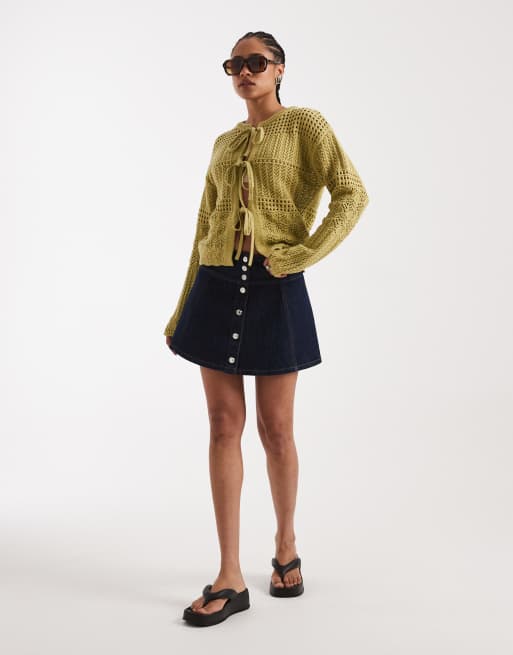 New Look - Gilet noué sur le devant - Vert, 2 de 4