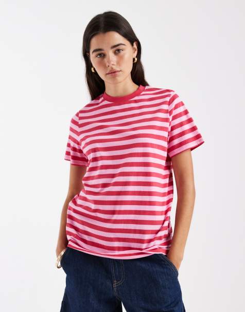 New Look - Girlfriend T-shirt met roze strepen - view 1
