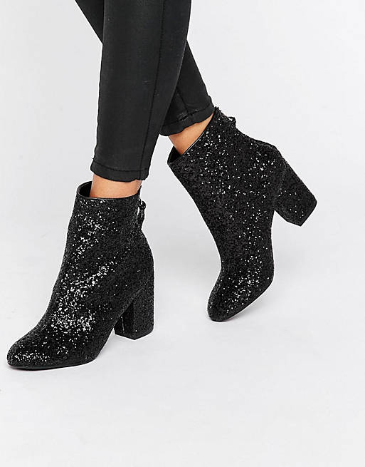 New Look Glitter Heeled Ankle Boot