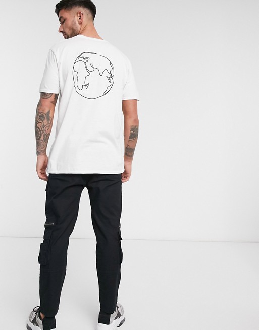 New Look globe sketch back print t-shirt in white