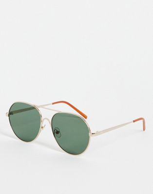 New Look gold frame aviator sunglasses with smoke lens