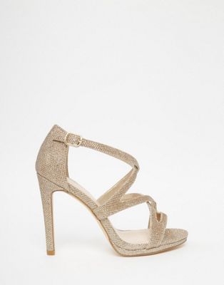 New Look Gold Glitter Heeled Sandals | ASOS