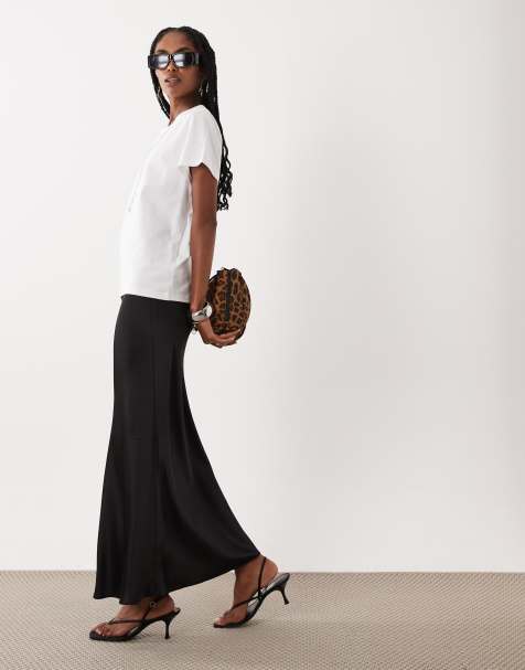 New Look gonna maxi sbieca in satin nero - view 1