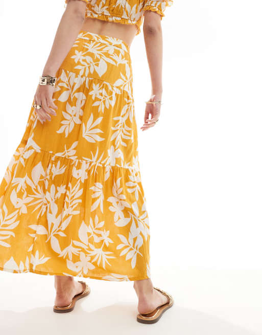 New Look - Gonna midi gialla a fantasia in coordinato, 2 di 5