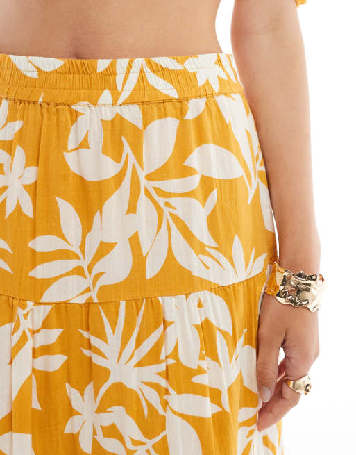 New Look - Gonna midi gialla a fantasia in coordinato, 5 di 5