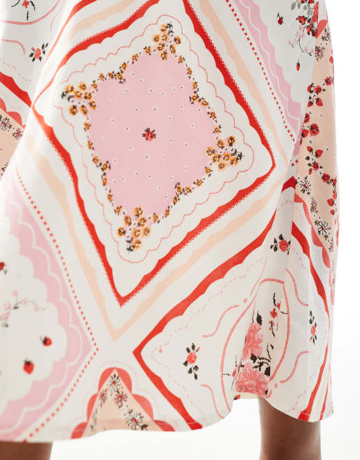 New Look - Gonna midi rosa a fiori con taglio sbieco, 5 di 5