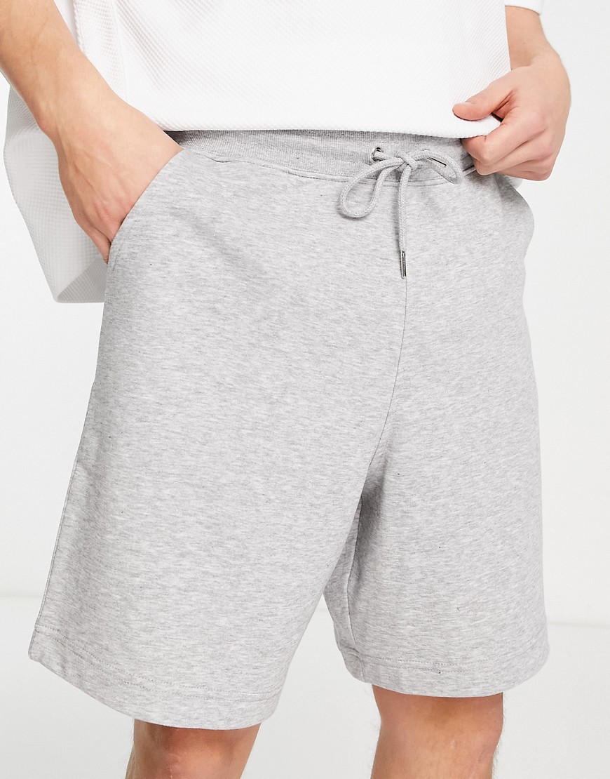 new look - grå jersey-shorts i oversize-grå/a
