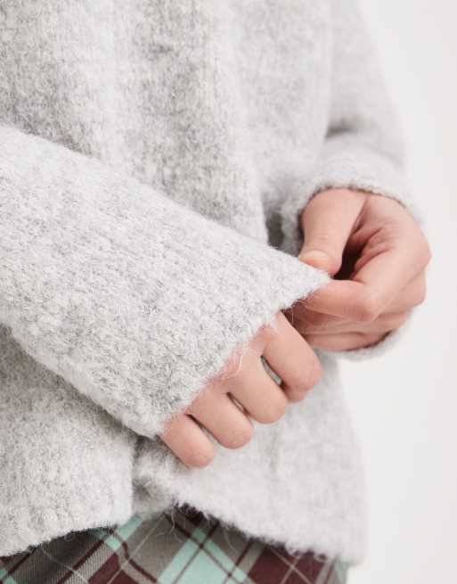 New Look - Grå oversized trøje i chunky bouclé, 3 af 4