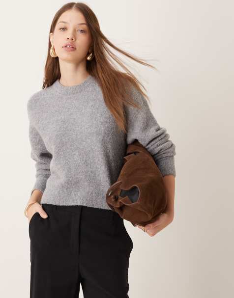New Look - Grå strikket trøje i vamset bouclé - view 1