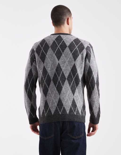 New Look - Grå striktrøje med agyle-print, 3 af 5