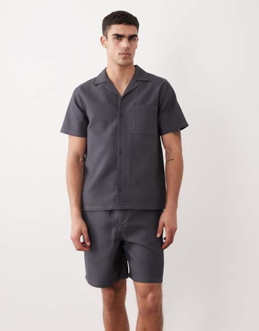 New Look – Grå, våfflade shorts, del av set, 2 av 5