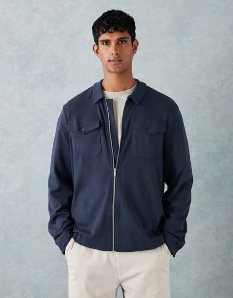 New Look zip through overshirt co-ord in navy