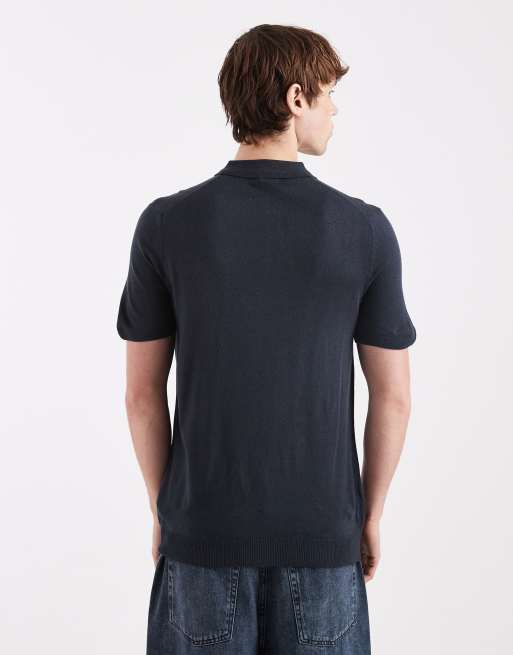 New Look – Granatowa koszulka polo z dzianiny, 3 z 5