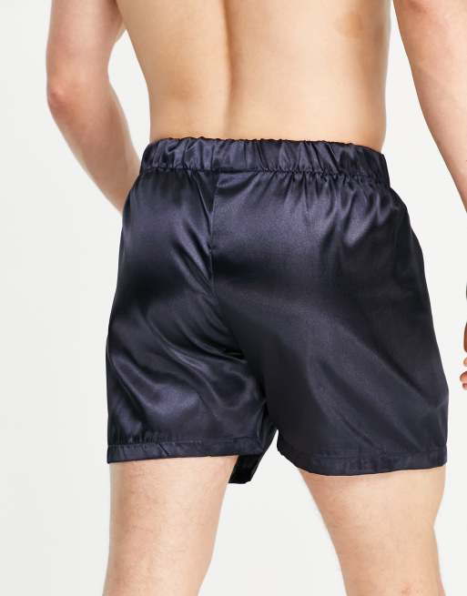 New Look – Granatowe satynowe bokserki, 2 z 4