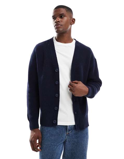 New Look fisherman cardigan in navy