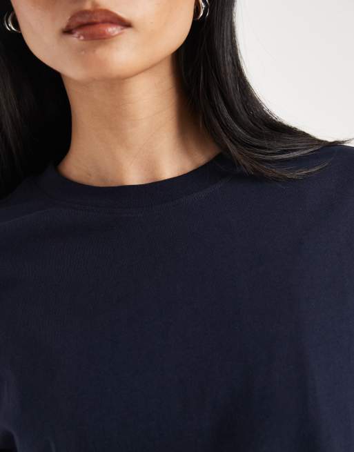 New Look – Granatowy T-shirt o pudełkowym kroju, 4 z 4