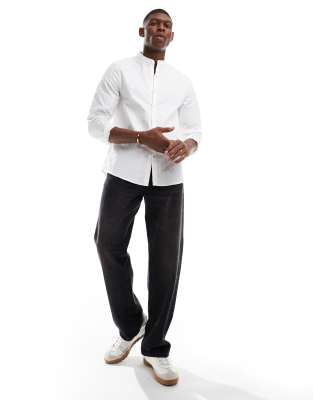 New Look New Look grandad shirt in white