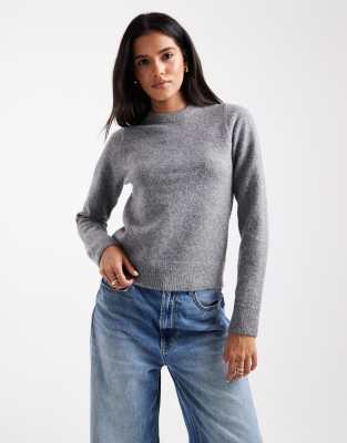 New Look - Grauer Pullover mit Rundhalsausschnitt
