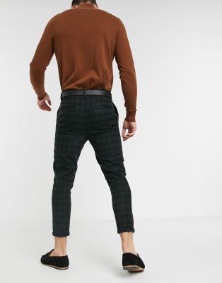 dark green tartan trousers