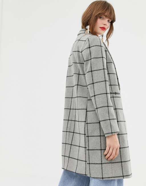 Grid check outlet coat