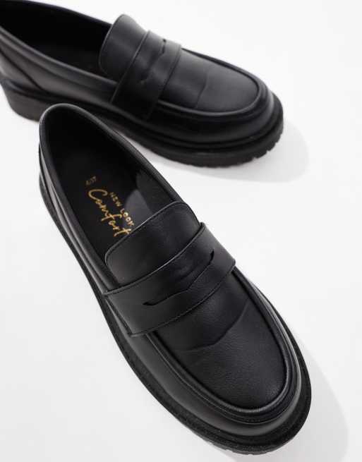 New Look – Grova, svarta loafers, 4 av 4