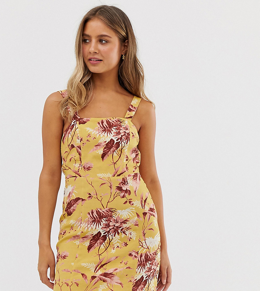 New Look – Gul, blommig klänning