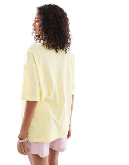 New Look – Gul t-shirt i oversize med Tahiti-tryck, 4 av 4