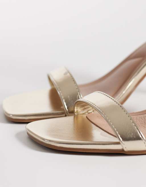 New Look – Guldfärgade sandaler med stilettklack, 2 av 4