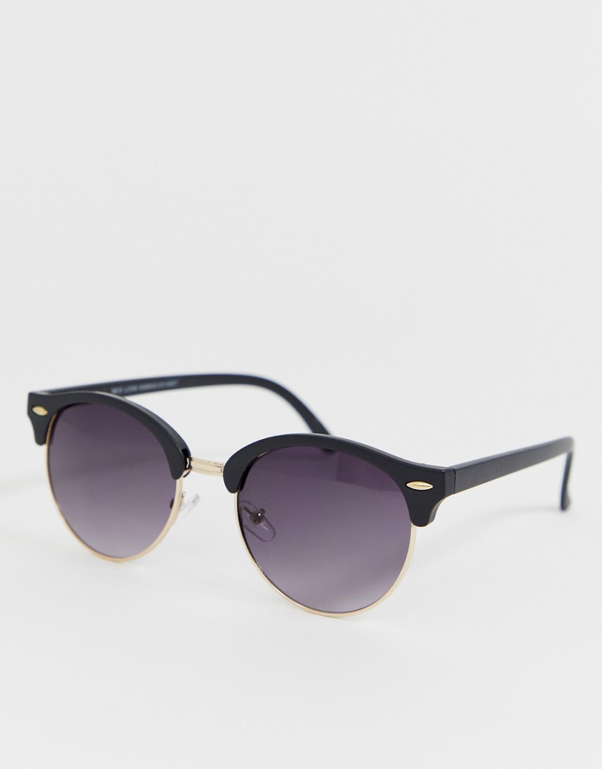 New Look – Guldfärgade solglasögon med runda bågar