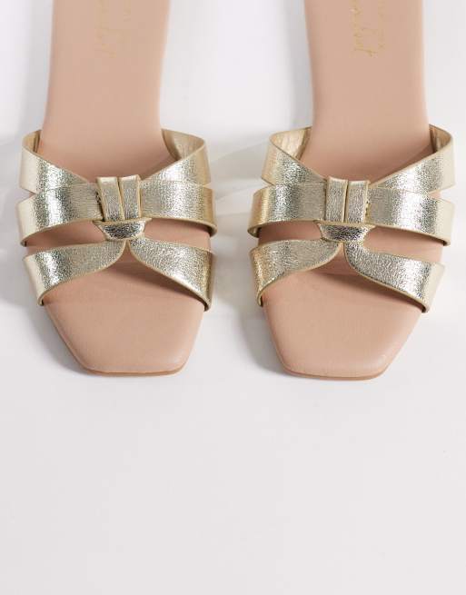 New Look - Guldfarvede sandaler med flettede remme, 3 af 4