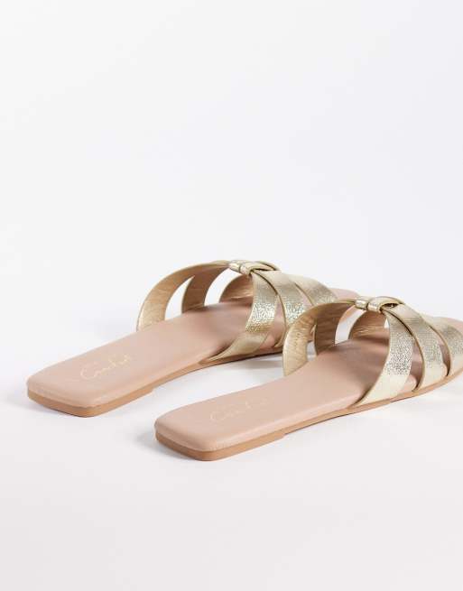 New Look - Guldfarvede sandaler med flettede remme, 4 af 4