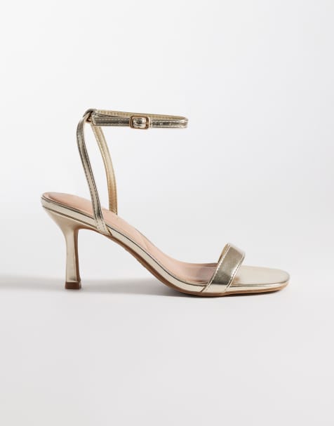 New Look - Guldfarvede sandaler med stilethæl - view 1